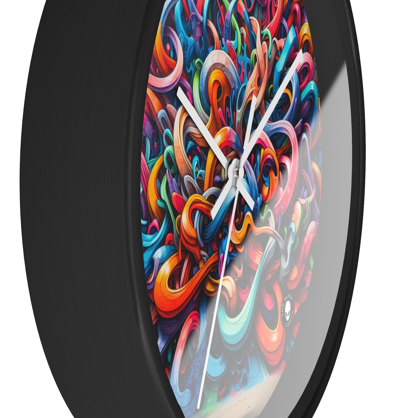 "Urban Vibe: A Graffiti Cityscape" - The Alien Wall Clock Graffiti Art