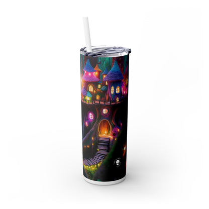 "Enchanted Forest: A Fairytale Village" - The Alien Maars® Skinny Tumbler with Straw 20oz