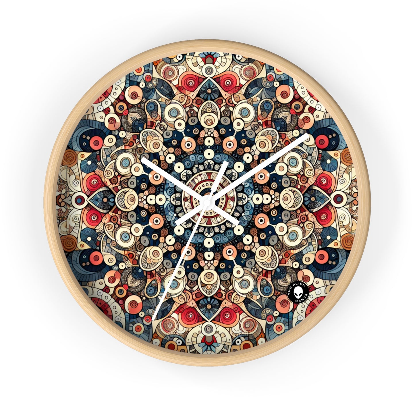 "La armonía de la naturaleza: arte floral del mandala" - El arte del patrón del reloj de pared alienígena