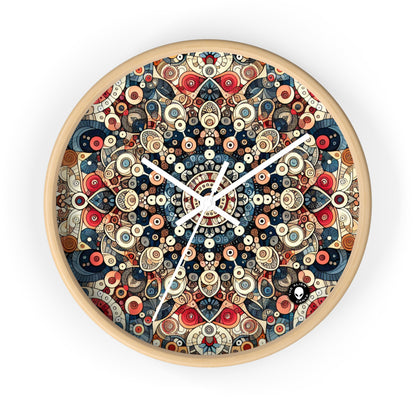 "La armonía de la naturaleza: arte floral del mandala" - El arte del patrón del reloj de pared alienígena