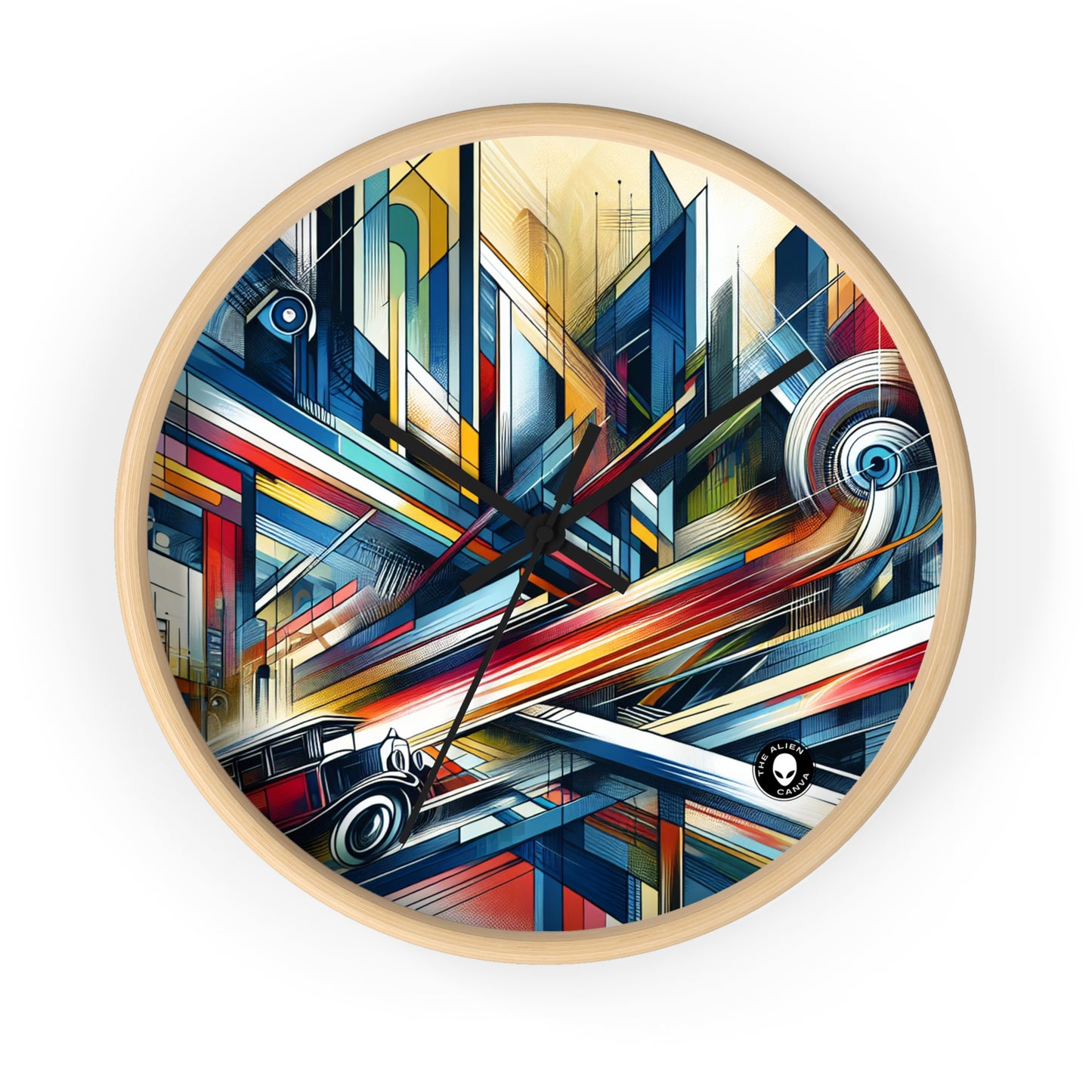 "Galactic Dream: Futuristic Neon City" - The Alien Wall Clock Futurism