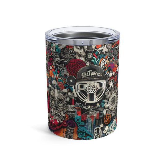 "Fusión de fantasía: un mural vibrante de criaturas míticas" - The Alien Tumbler 10oz Street Art