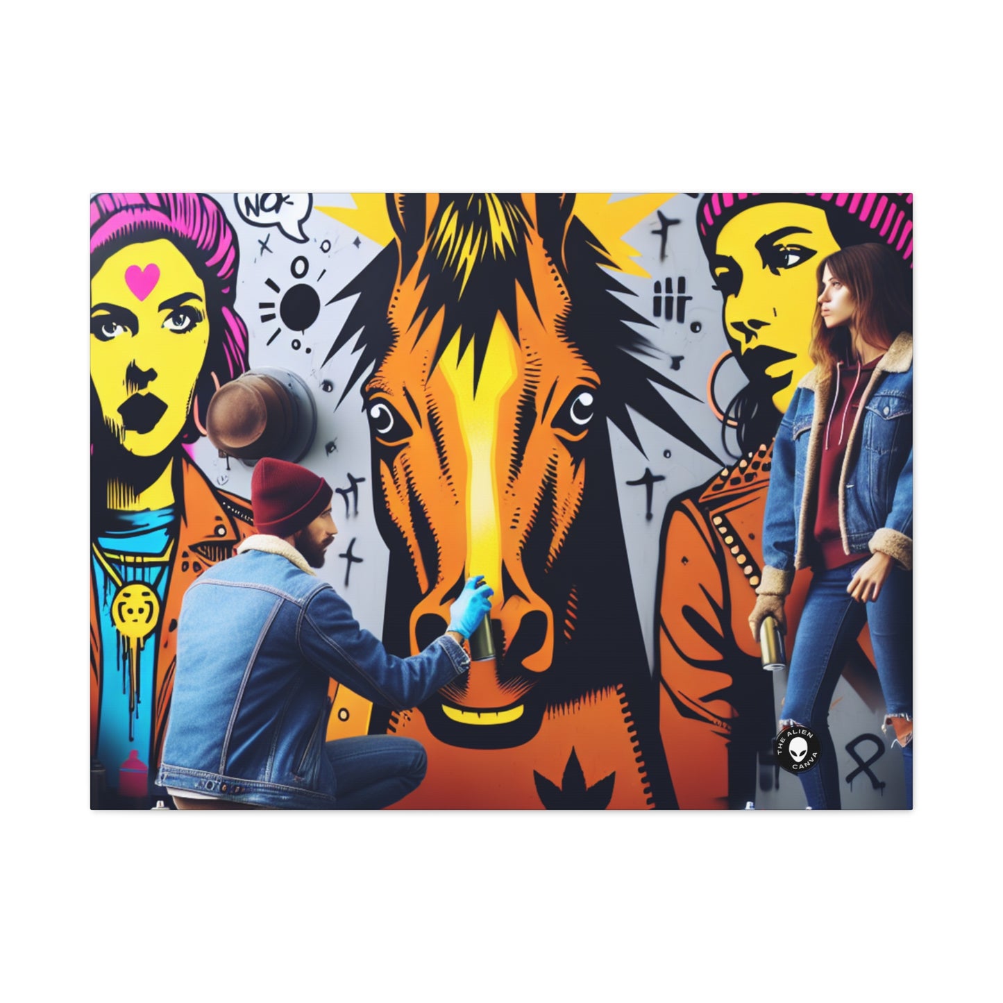 "Unidad en la diversidad: un vibrante mural de arte callejero" - The Alien Canva Street Art