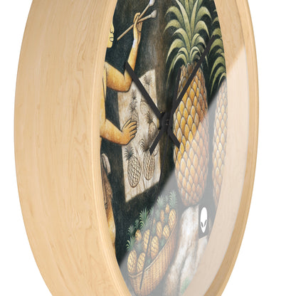 "Pineapple Harvest" - The Alien Wall Clock Cave Painting Style