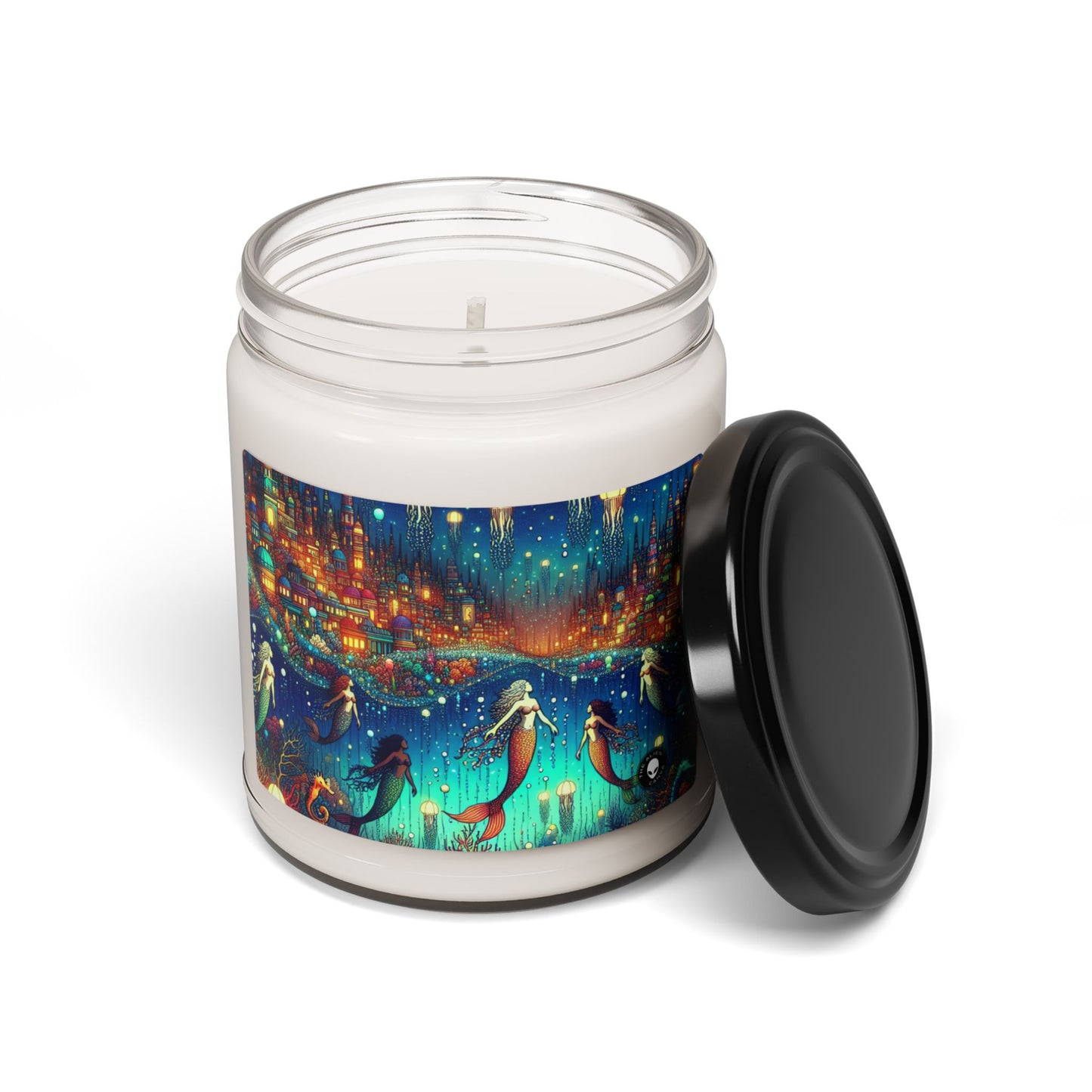 "Glowing Jellyfish City: A Whimsical Underwater World" - The Alien Scented Soy Candle 9oz