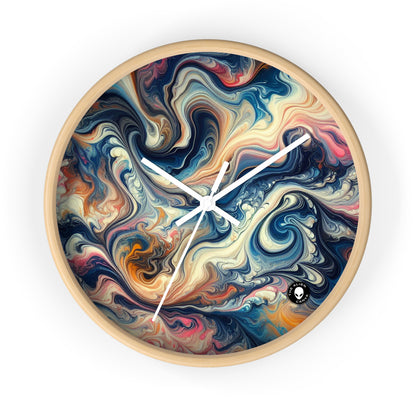 Forêt tropicale luxuriante : Coulée acrylique inspirée de la beauté tropicale - L'horloge murale Alien