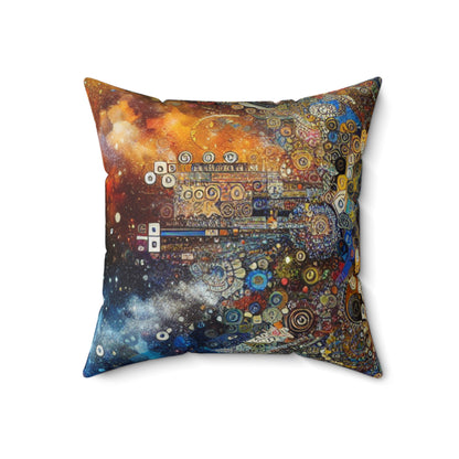 "Starry Night Body Art: Vivid Colors and Swirling Strokes"- The Alien Spun Polyester Square Pillow Body Art