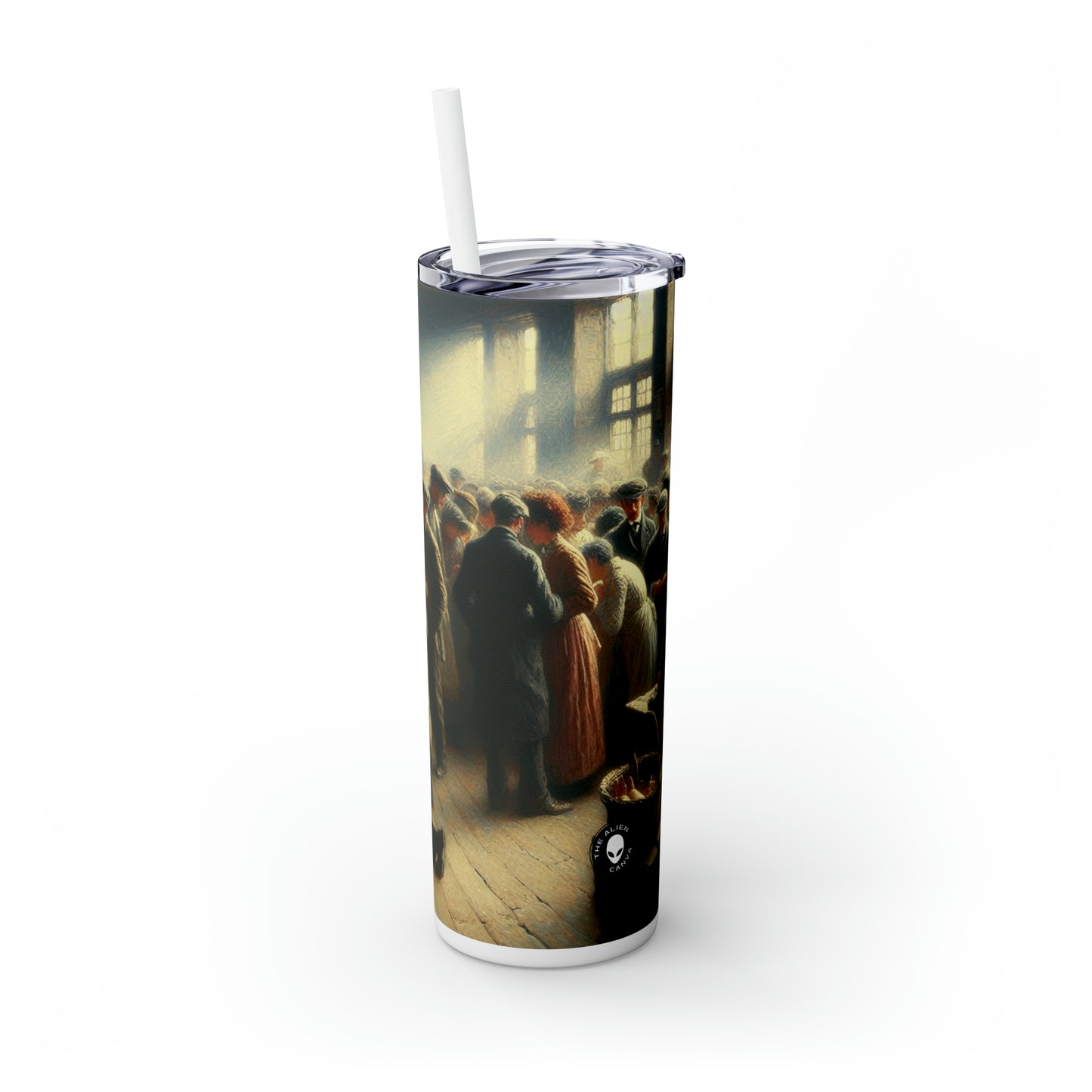 Titre : « Conversations for Change » - The Alien Maars® Skinny Tumbler avec paille 20oz Réalisme social