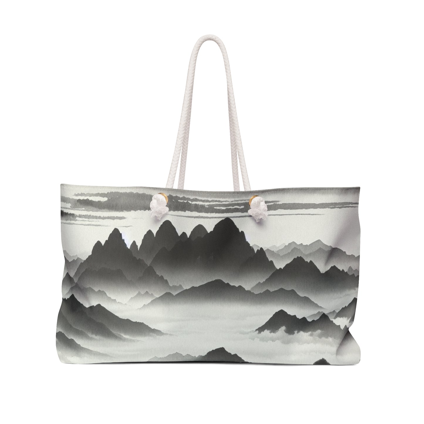 "Misty Peaks in the Fog" - Le style de peinture à l'encre du sac Alien Weekender