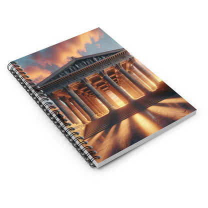 "Warm Glow of the Grecian Temple" - The Alien Spiral Notebook (Ruled Line) Neoclassicism Style