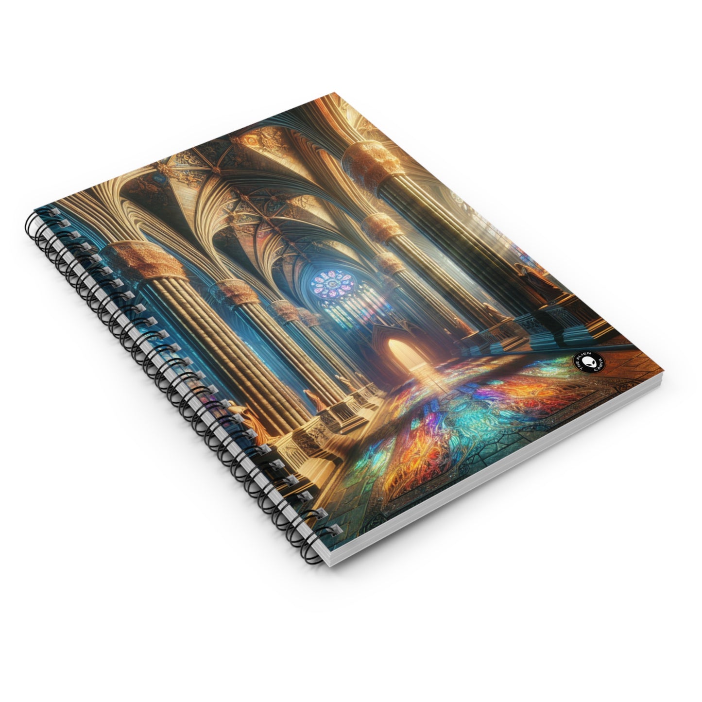 Shadows of the Gothic Cathedral - The Alien Spiral Notebook (Ruled Line) Gothic Art