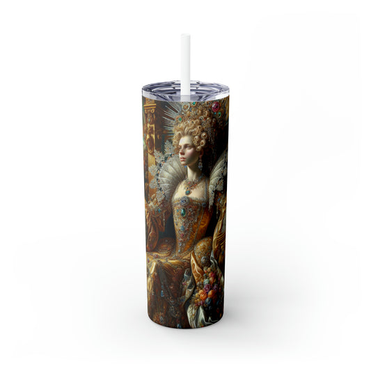 "The Splendor of a Renaissance Queen" - The Alien Maars® Skinny Tumbler with Straw 20oz Rococo