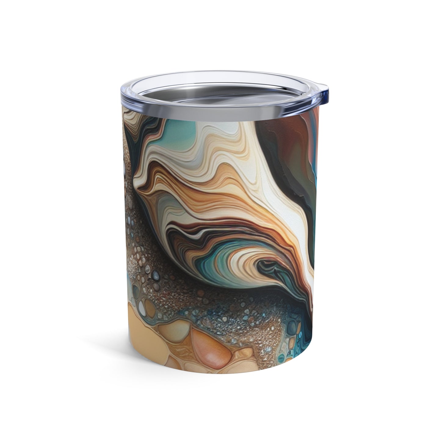 "Une vue sur la plage à travers un coquillage" - The Alien Tumbler 10oz Acrylique Pouring