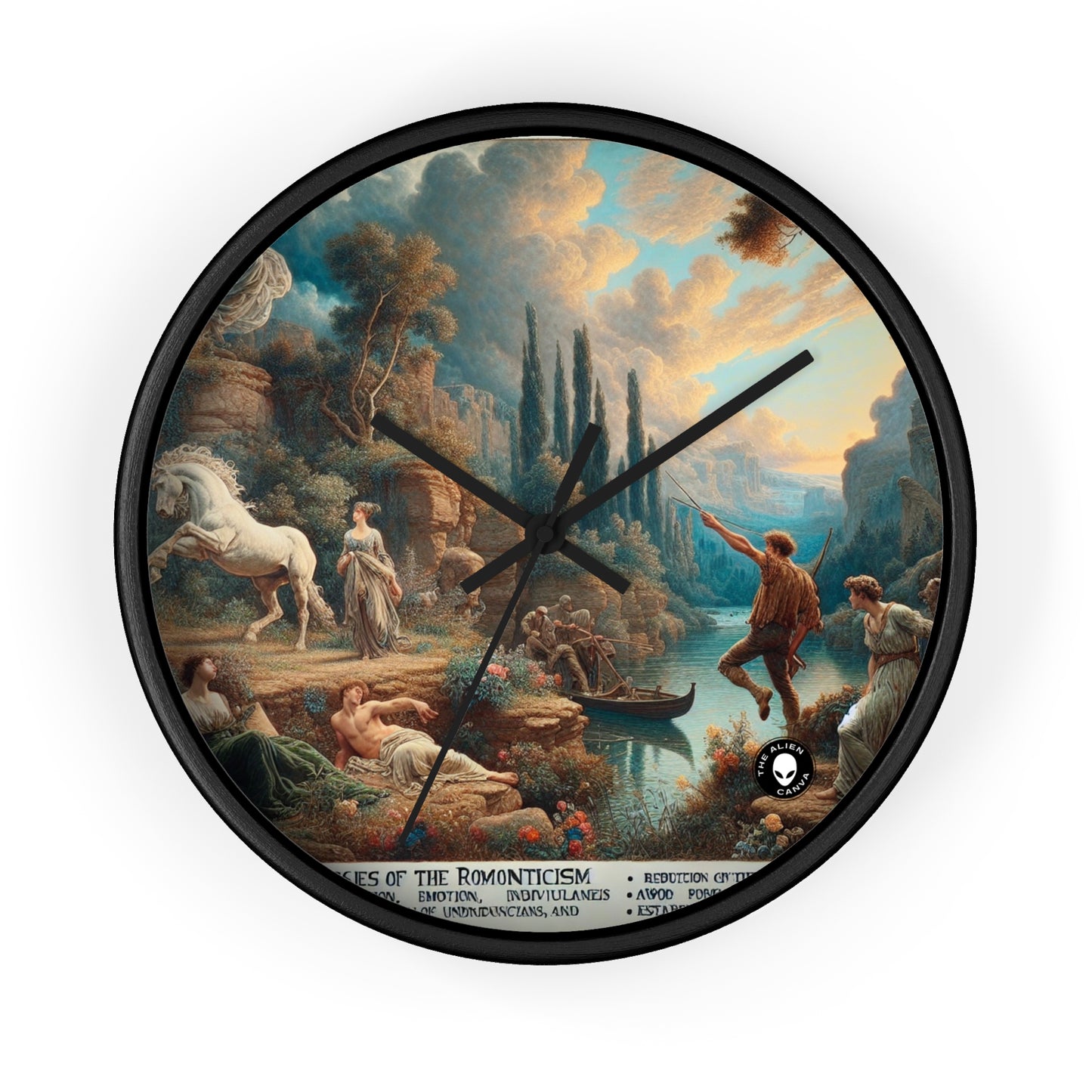 "Sunset Serenade: Un paysage romantique" - L'horloge murale Alien Romantisme