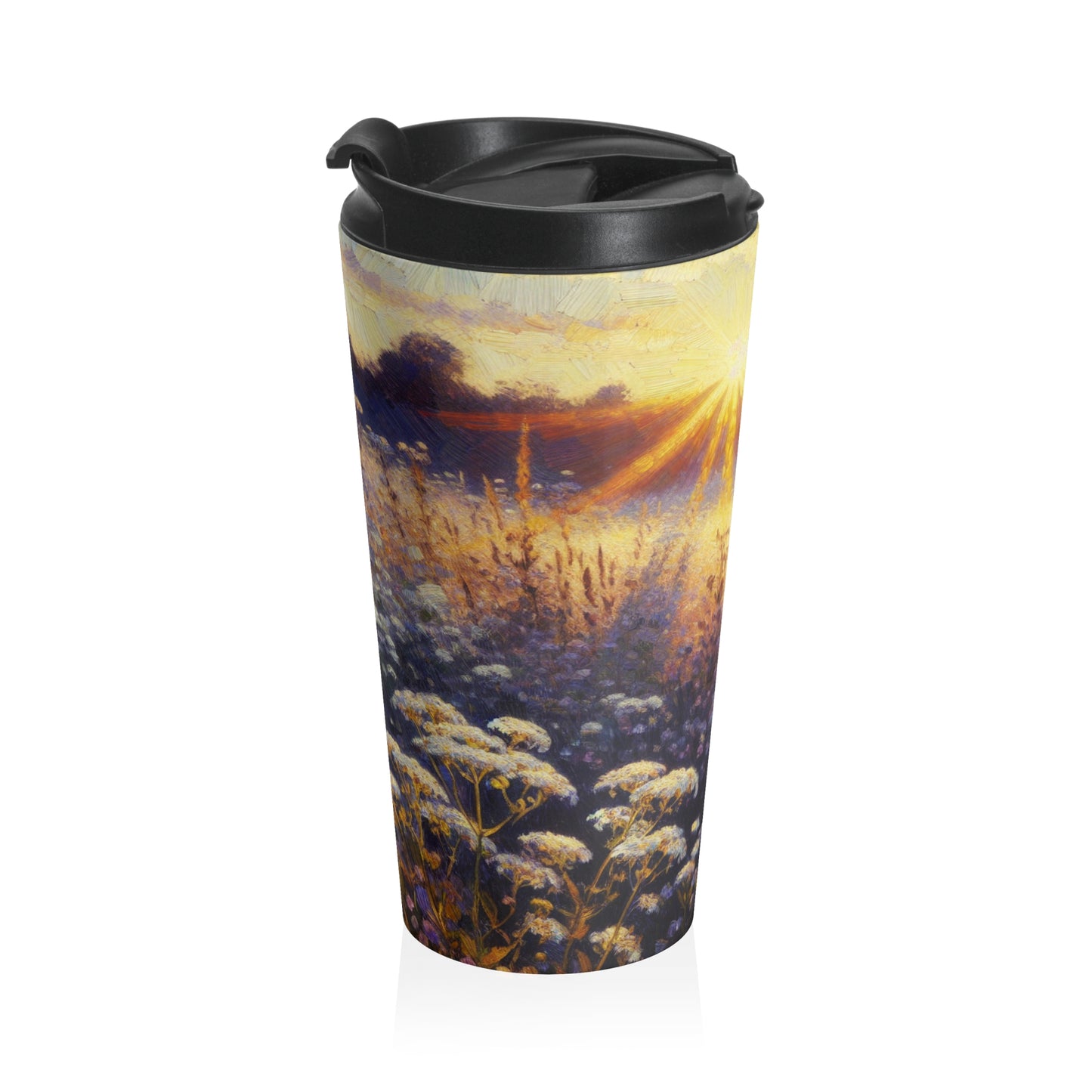 "Wildflower Sunrise" - The Alien Tasse de voyage en acier inoxydable Style impressionnisme