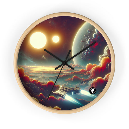 "Dawn of the Three Suns: A Sci-Fi Space Odyssey" - The Alien Wall Clock Video Game Art