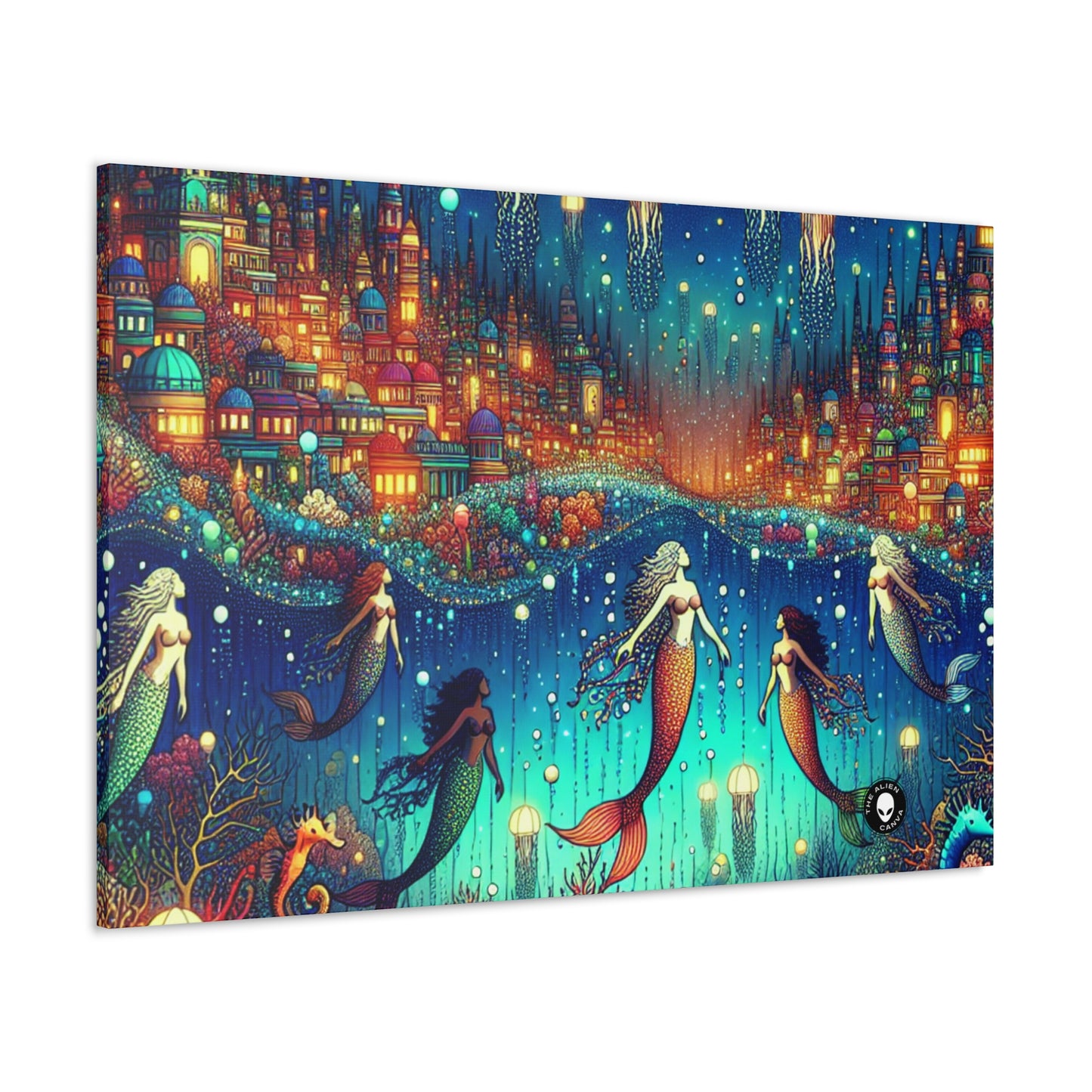 "Glowing Jellyfish City: A Whimsical Underwater World" - The Alien Canva