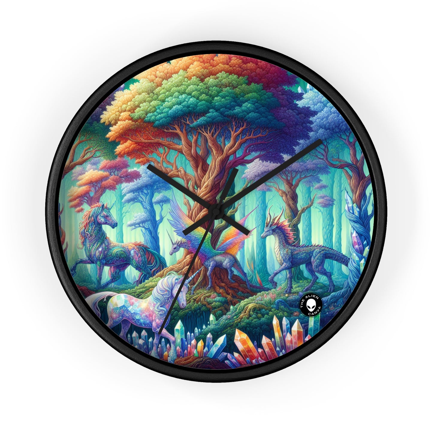 "Crystal Forest: Realm of Mythical Beings" - The Alien Wall Clock