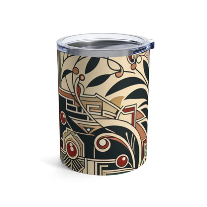 "Golden Glamour: A Dynamic Art Deco Cityscape at Sunset" - The Alien Tumbler 10oz Art Deco