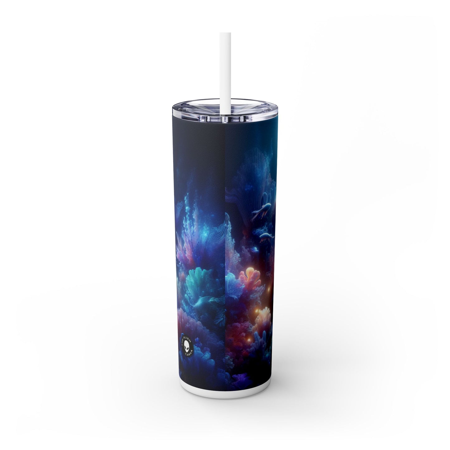 « Coral Fantasia : un délice sous-marin de rêve » - Le verre fin Alien Maars® avec paille 20 oz