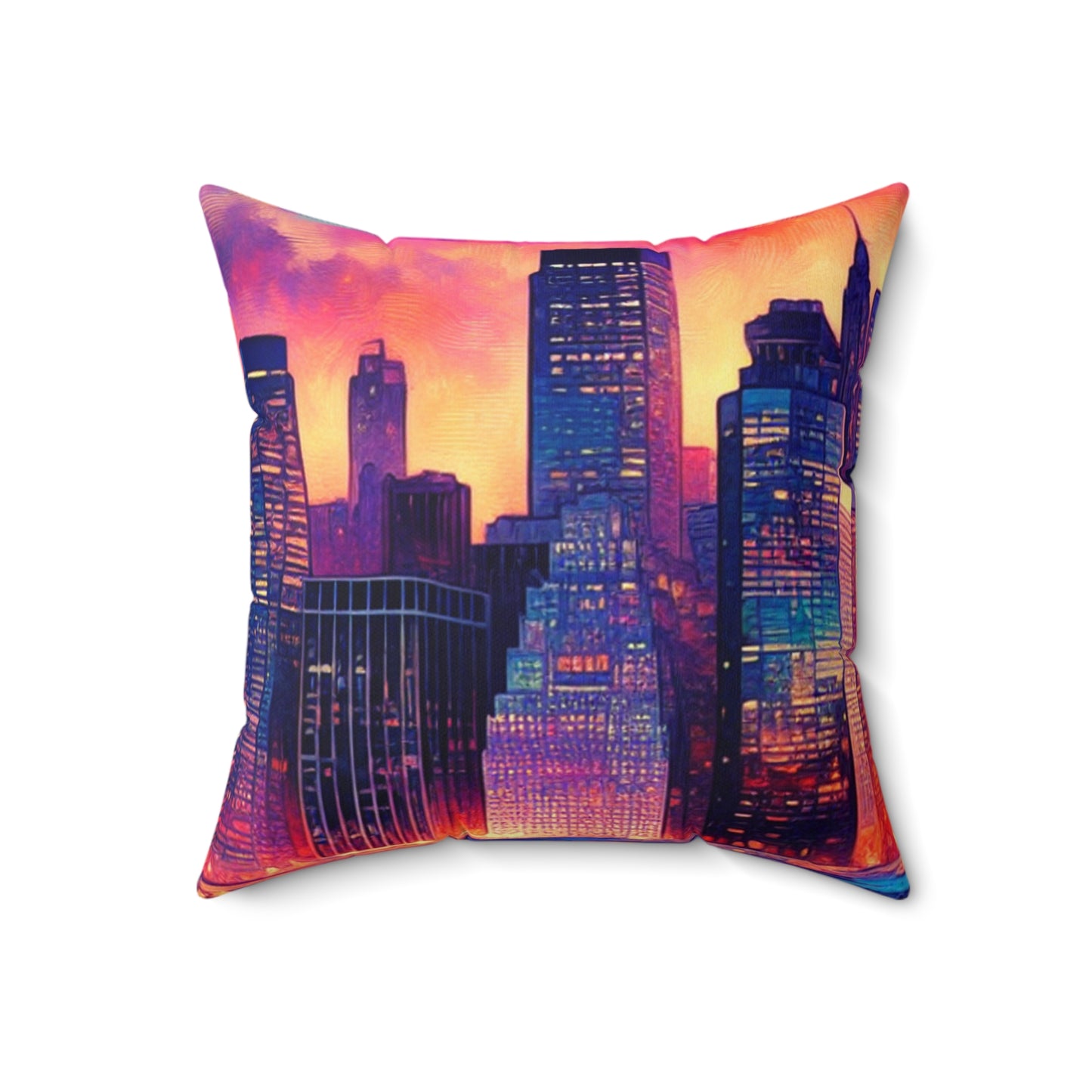 Hidden Oasis: A Spontaneous Impressionism Masterpiece in Vibrant Hues- The Alien Spun Polyester Square Pillow Impressionism