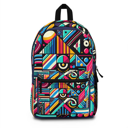 "Neon Geometric Pop" - The Alien Backpack Contemporary Art Style