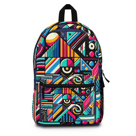 "Neon Geometric Pop" - The Alien Backpack Contemporary Art Style