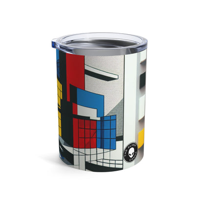 "Techno-Triangles: A Constructivist Exploration of Modern Innovation" - The Alien Tumbler 10oz Constructivism