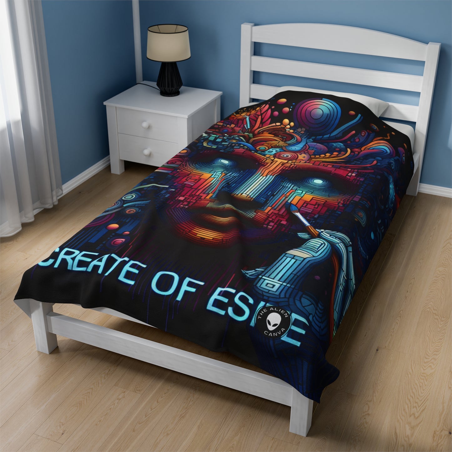 "Bosque Encantado: Una obra maestra del arte digital" - The Alien Velveteen Plush Blanket Arte digital