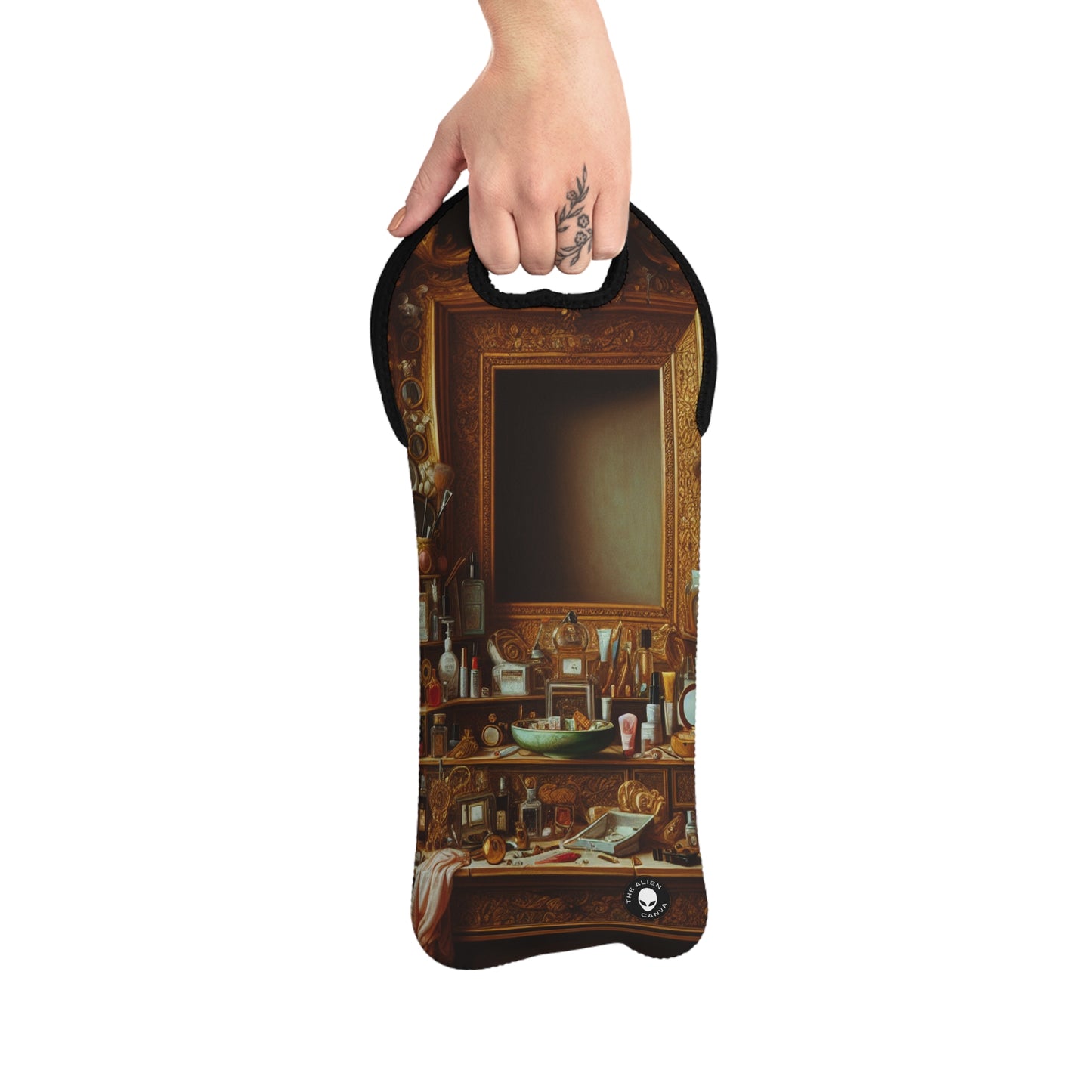 "The Vanity of Luxury: A Modernized Vanitas" - The Alien Wine Tote Bag Vanitas Painting