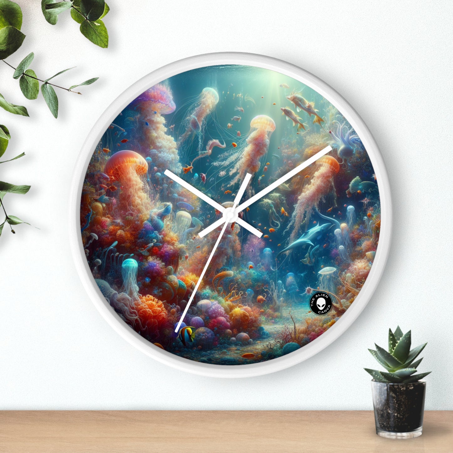 "Enchanted Aquatic Wonderland" - The Alien Wall Clock