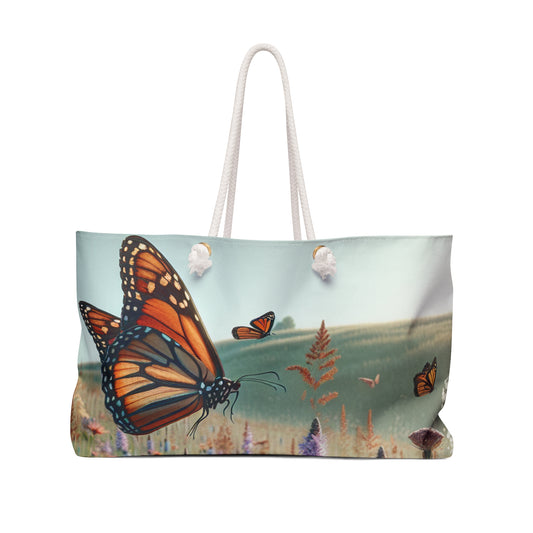 "A Monarch in Wildflower Meadow" - The Alien Weekender Bag Realism Style