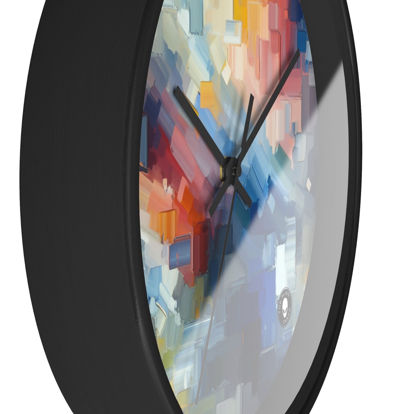 "Atardecer tranquilo: una pintura de campo de color pastel suave" - ​​La pintura de campo de color del reloj de pared alienígena