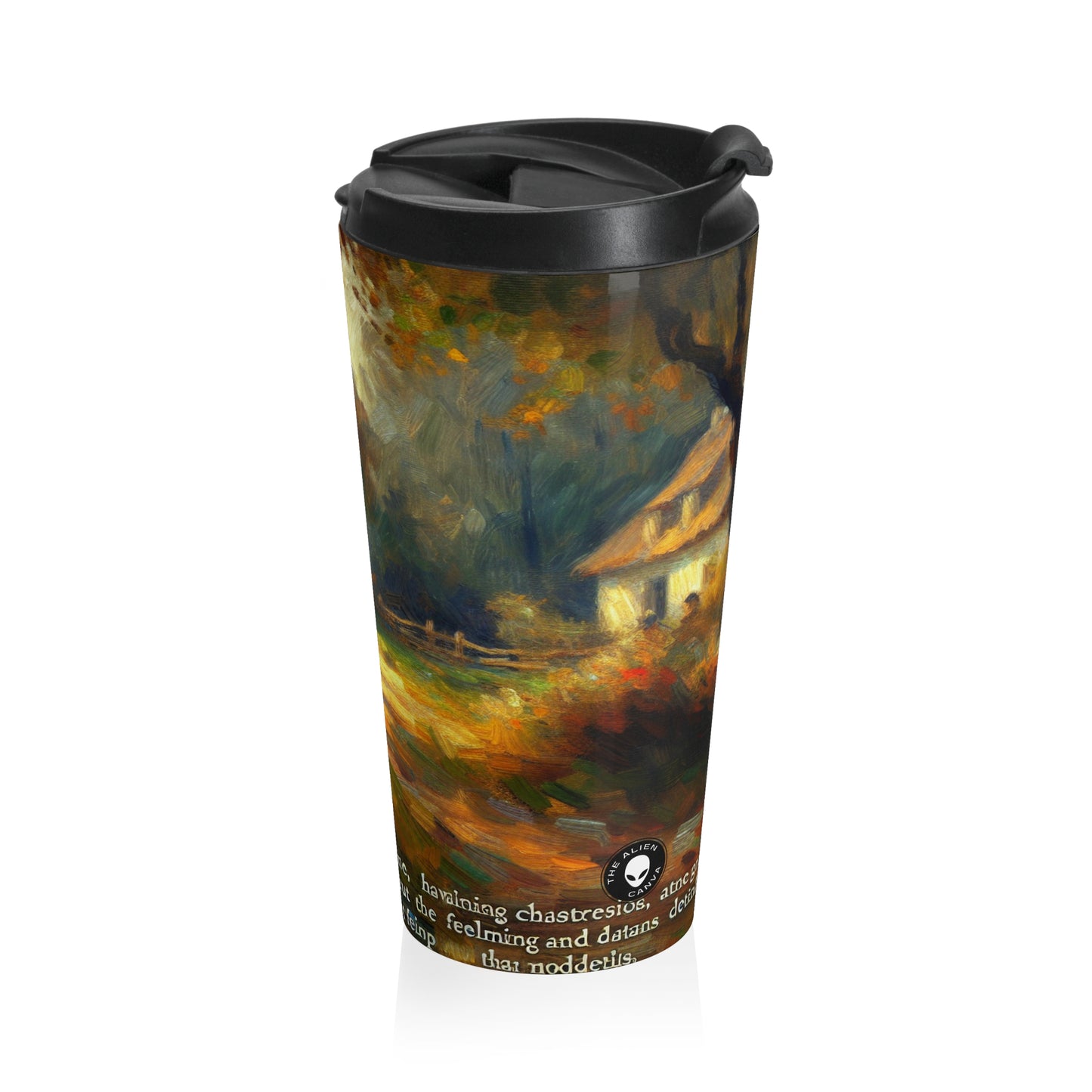 "Sunset Serenity: Pintura de jardín impresionista" - The Alien Taza de viaje de acero inoxidable Impresionismo