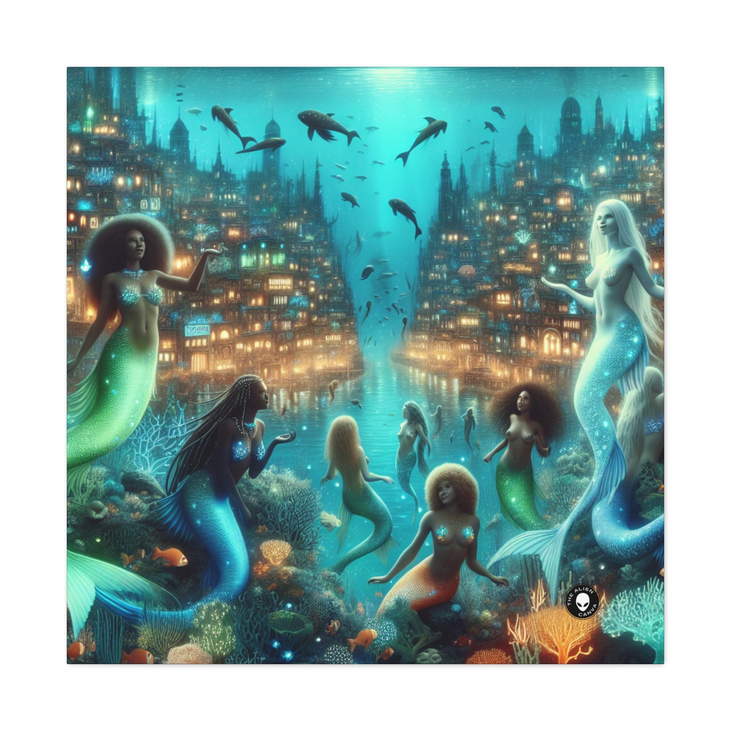 « Profondeurs scintillantes : la cité sous-marine enchantée » - The Alien Canva