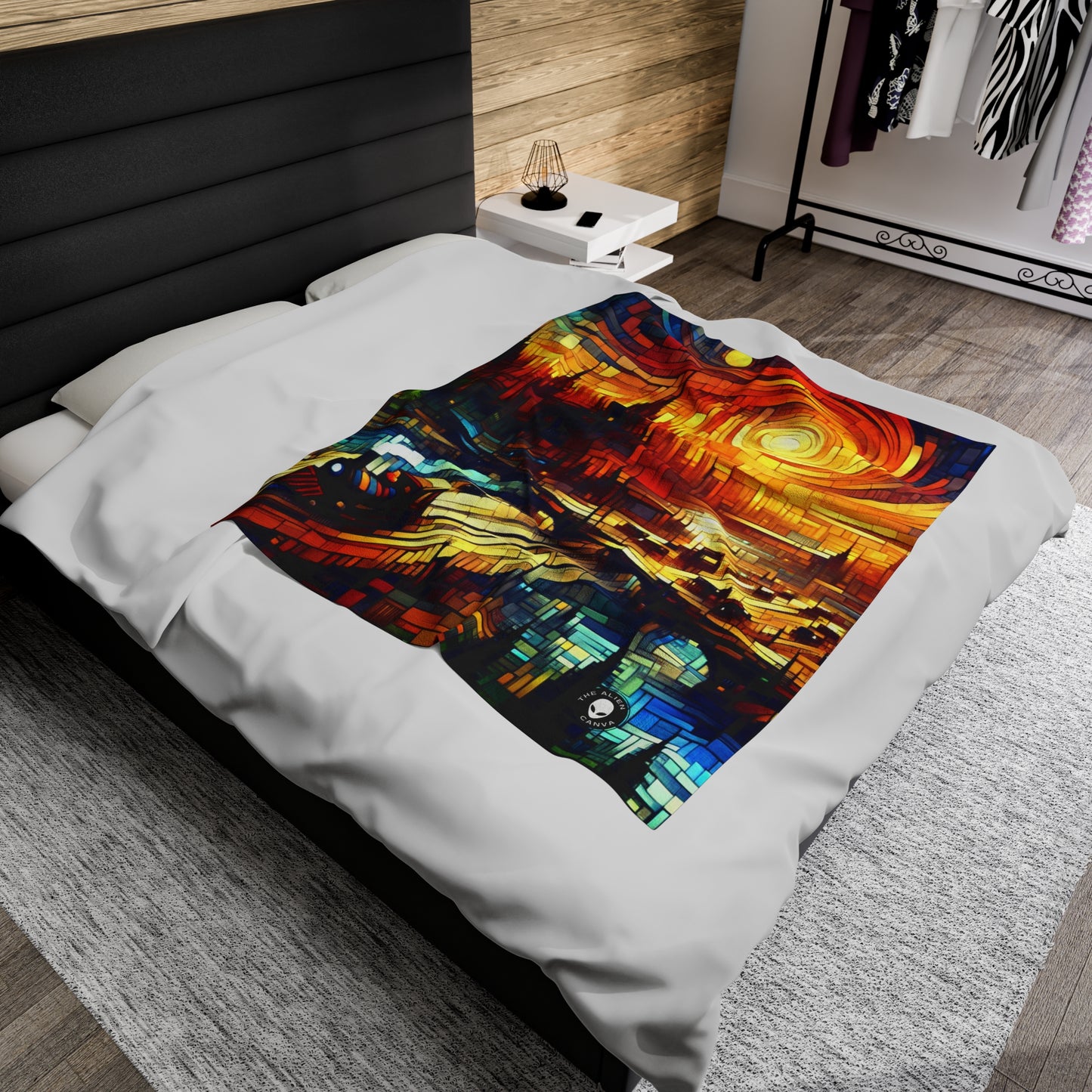 "A World Beyond: An Epic Fantasy Game Landscape" - The Alien Velveteen Plush Blanket Video Game Art