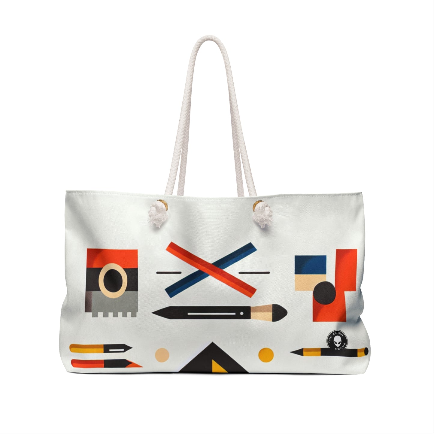 "Tranquil Geometry: Minimalist Landscape Art" - The Alien Weekender Bag Minimalist Art