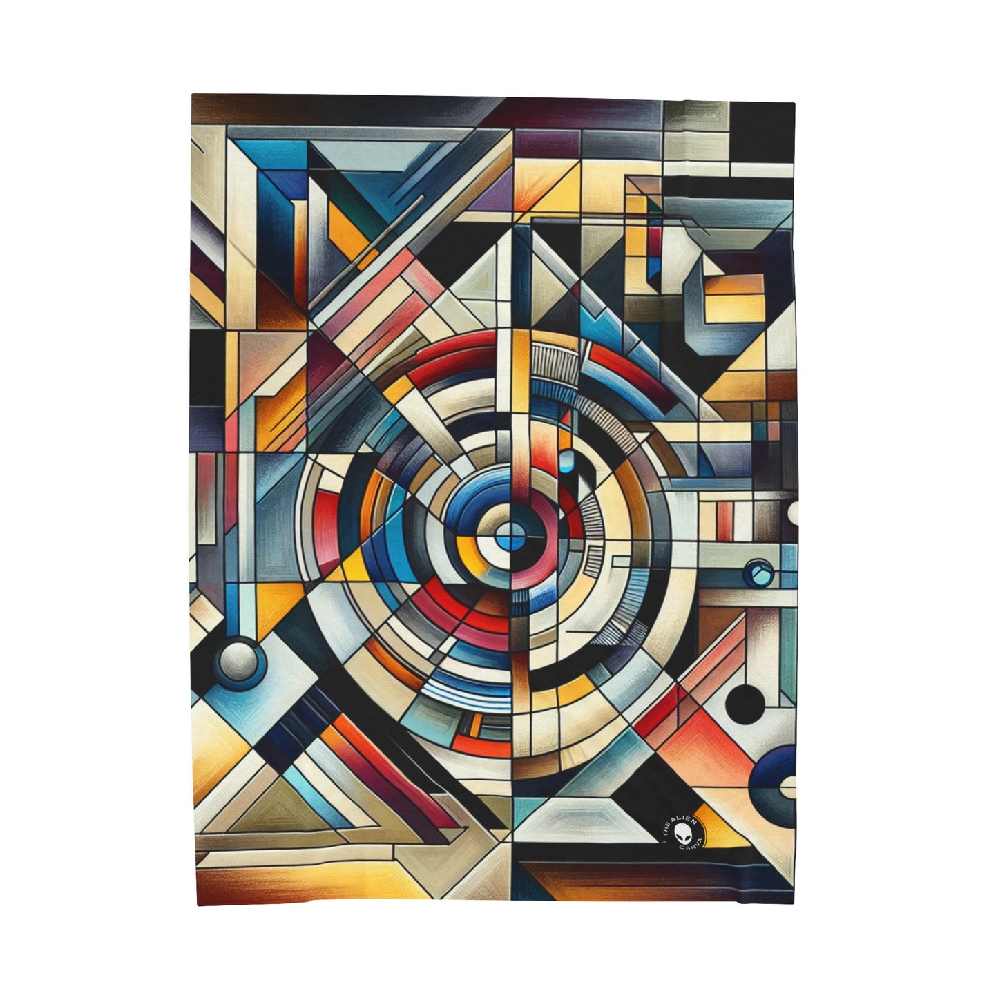 "City Lights: Geometric Nightfall" - The Alien Velveteen Plush Blanket Geometric Abstraction