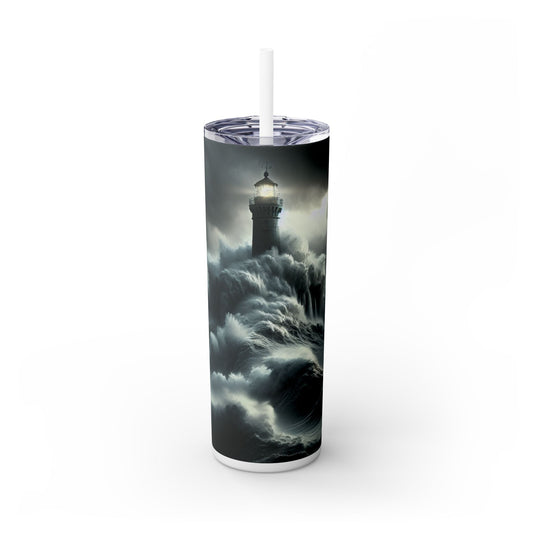 "Beacon of Resilience" - The Alien Maars® Skinny Tumbler with Straw 20oz