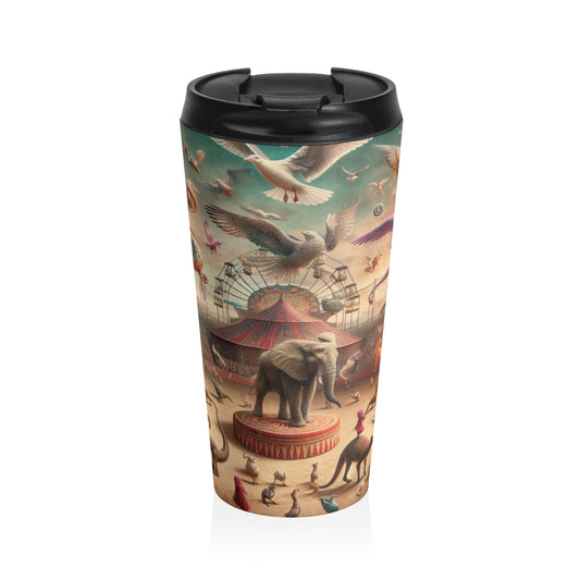 "Fantasy Circus: Where Animal Performers Entertain Mythical Attendees" - The Alien Stainless Steel Travel Mug