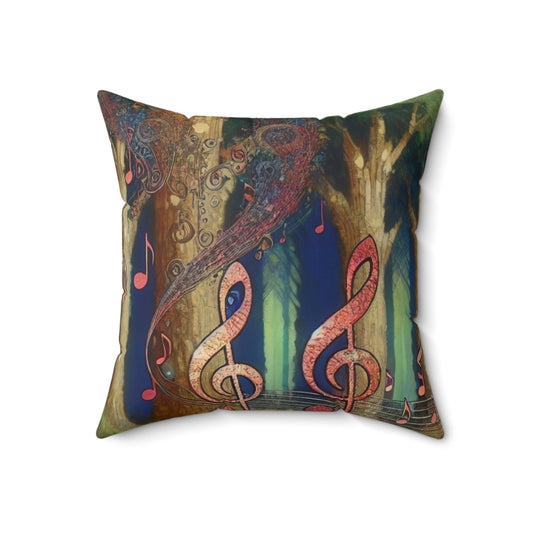 "Melodic Grove"- The Alien Spun Polyester Square Pillow