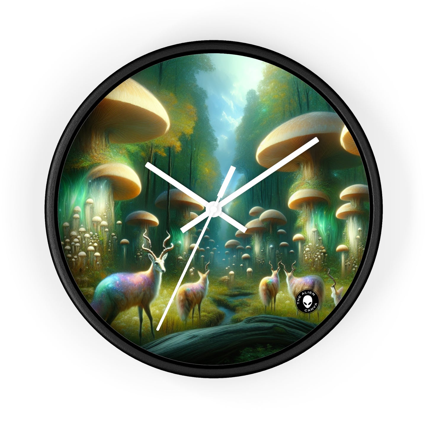 "Mystical Mushroom Grove" - The Alien Wall Clock