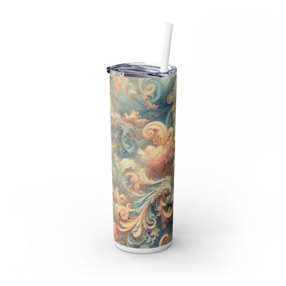 « Rococo Reverie : Une scène de salle de bal luxueuse » - The Alien Maars® Skinny Tumbler avec paille 20oz Rococo