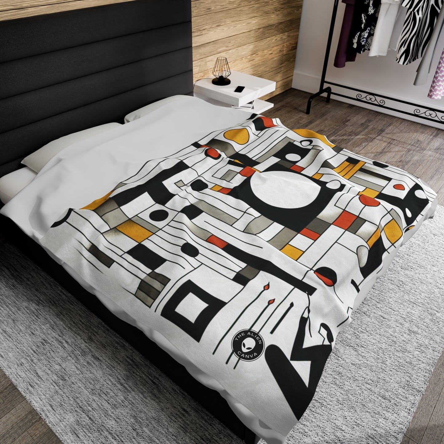 "Equilibrium in Abstract: Geometric Suprematism" - The Alien Velveteen Plush Blanket Suprematism