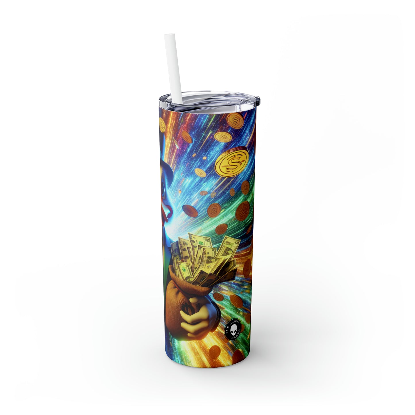 "Rico Macpato: Esplendor y Éxito" - The Alien Maars® Skinny Tumbler with Straw 20oz