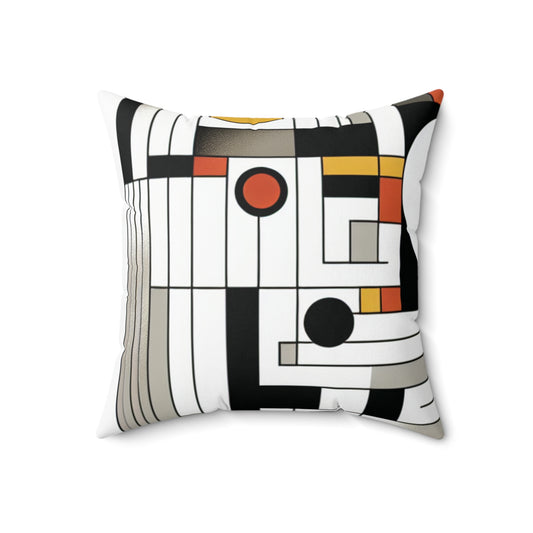 "Equilibrium in Abstract: Geometric Suprematism"- The Alien Spun Polyester Square Pillow Suprematism