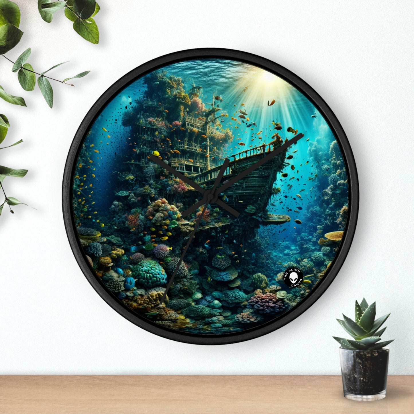 "Whimsical Underwater World" - The Alien Wall Clock