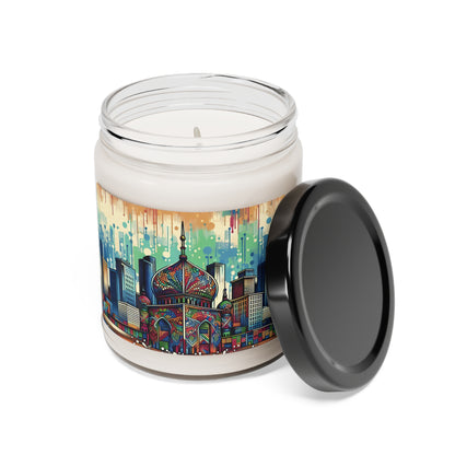 "Bright City : une touche de couleur sur l'horizon" - La bougie de soja parfumée Alien 9oz Street Art / Style Graffiti