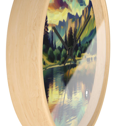 "Dusk in the Countryside: A Vibrant Post-Impressionist Painting" - The Alien Wall Clock Post-Impressionism