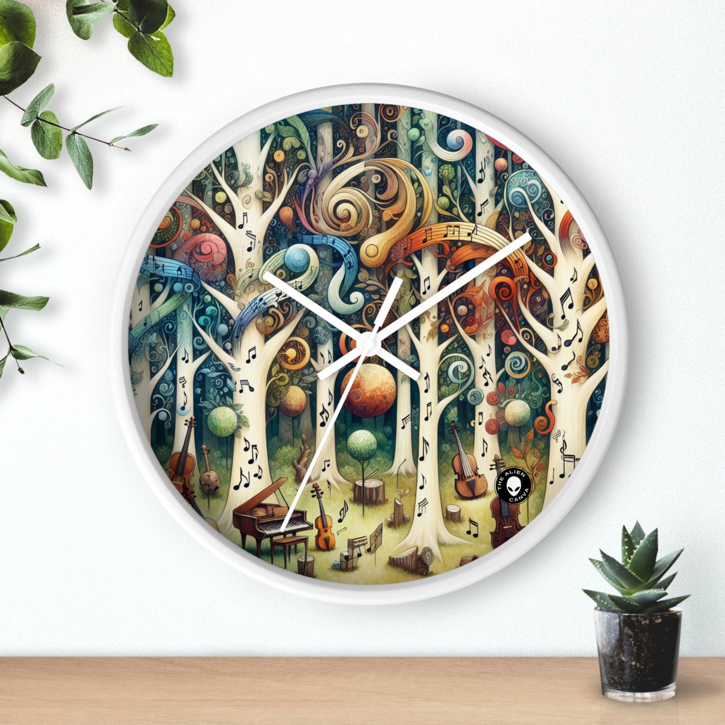 "Melodic Enchantment: The Instrumental Forest" - The Alien Wall Clock